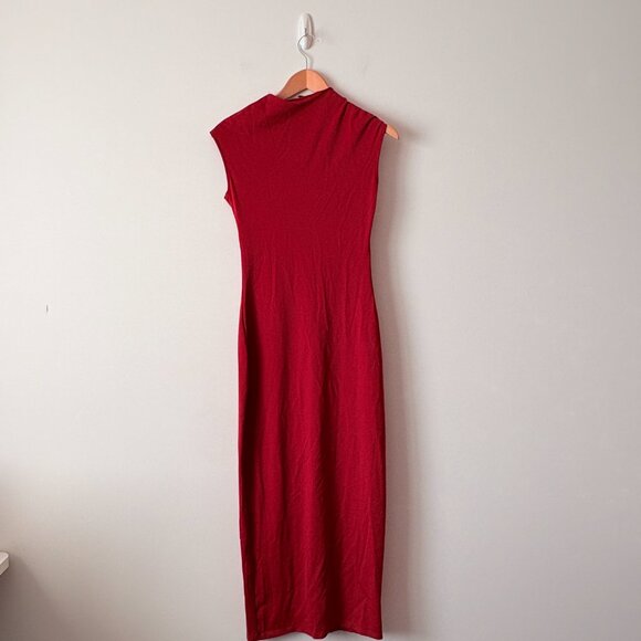 Zara Polyamide Midi Dress Red Size Medium - Picture 8 of 10